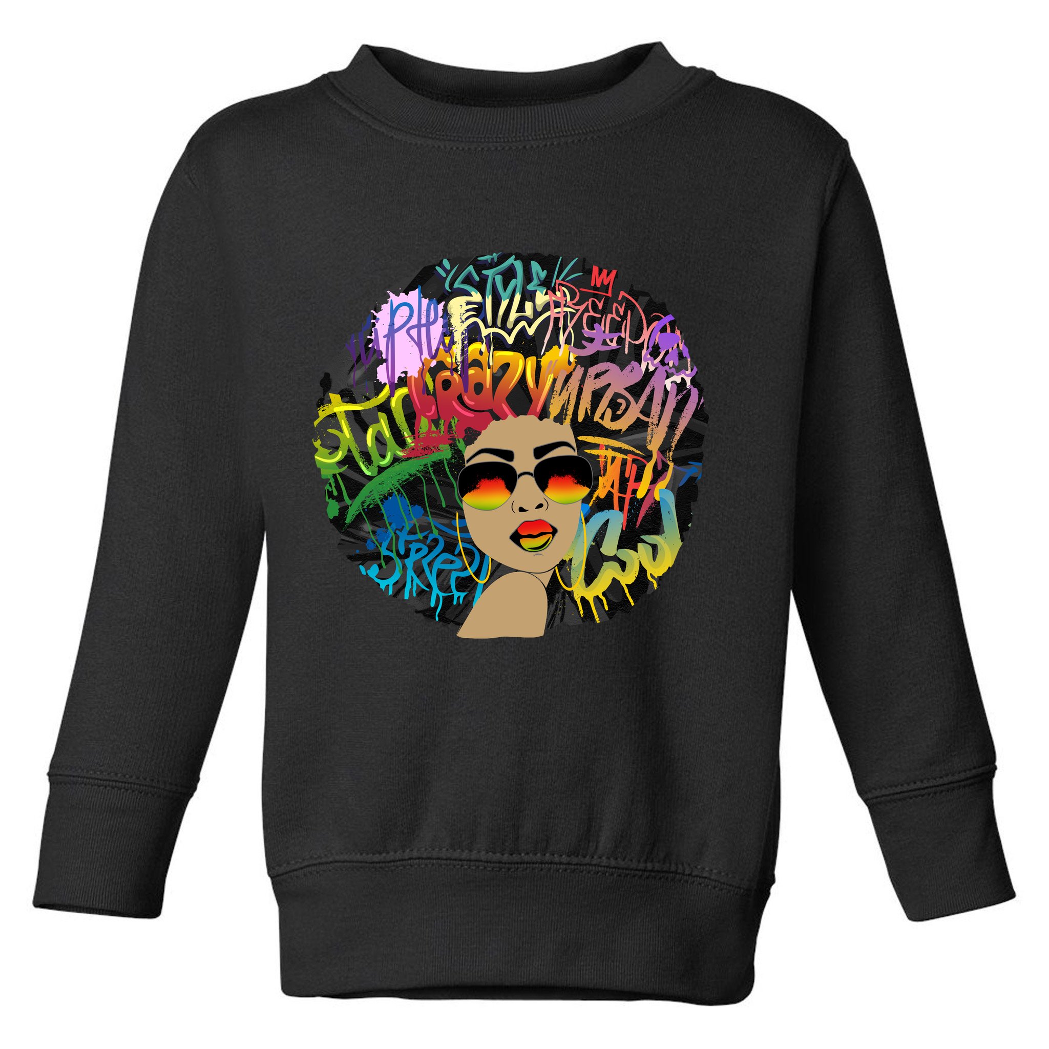 Afro Proud Black Woman Dashiki Melanin Toddler Sweatshirt