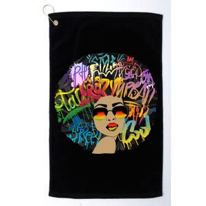 Afro Proud Black Woman Dashiki Melanin Platinum Collection Golf Towel