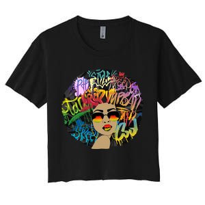 Afro Proud Black Woman Dashiki Melanin Women's Crop Top Tee