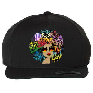 Afro Proud Black Woman Dashiki Melanin Wool Snapback Cap