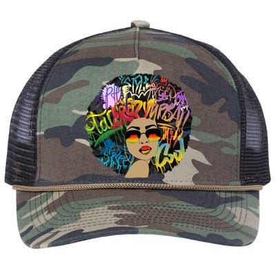 Afro Proud Black Woman Dashiki Melanin Retro Rope Trucker Hat Cap