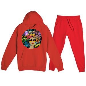 Afro Proud Black Woman Dashiki Melanin Premium Hooded Sweatsuit Set