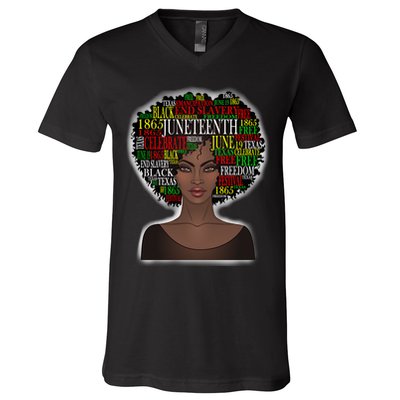 Afro word art V-Neck T-Shirt