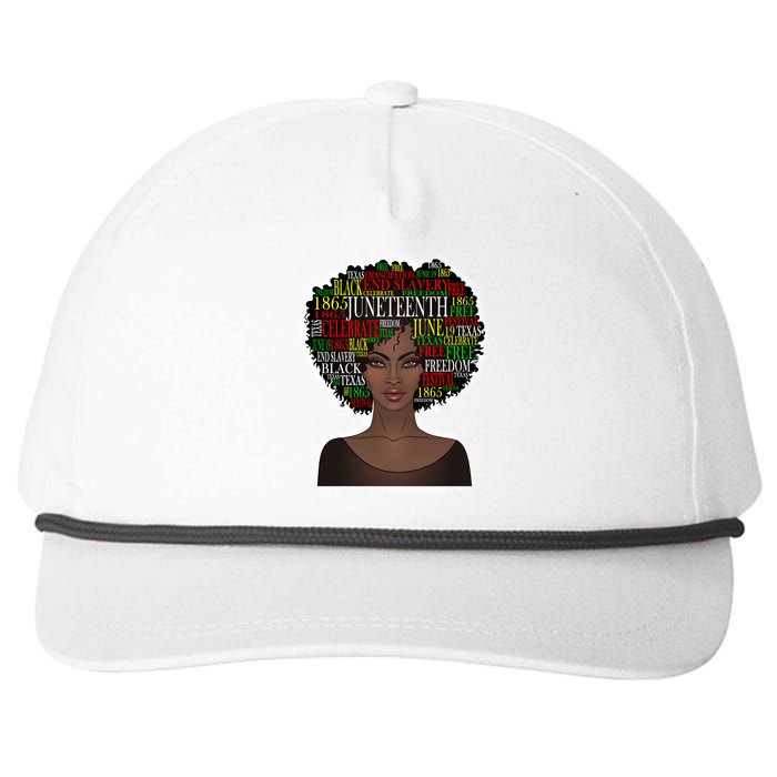 Afro word art Snapback Five-Panel Rope Hat