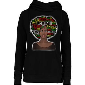 Afro word art Womens Funnel Neck Pullover Hood