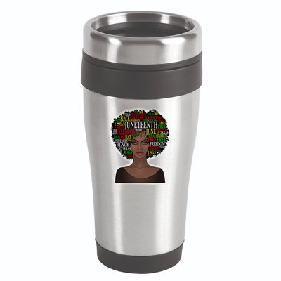 Afro word art 16oz Travel Tumbler