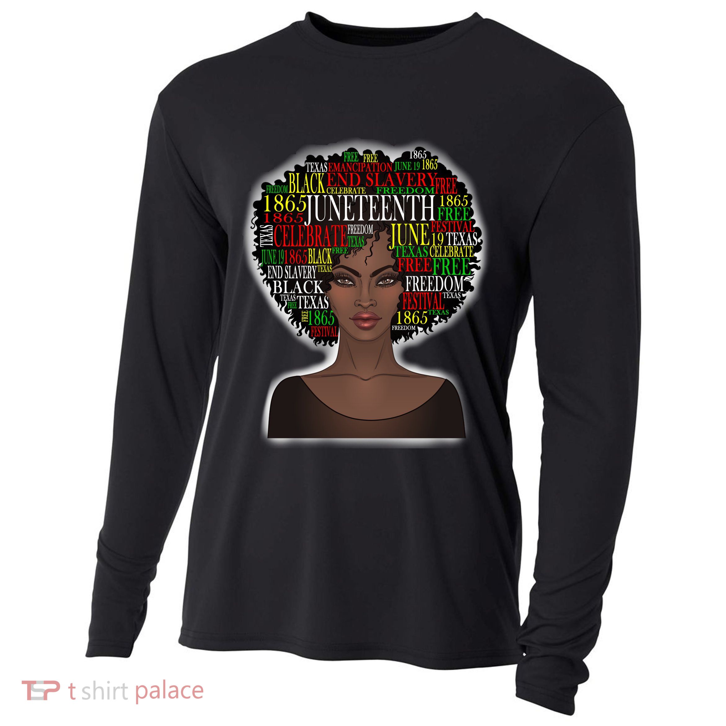 Afro word art Cooling Performance Long Sleeve Crew