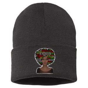 Afro word art Sustainable Knit Beanie