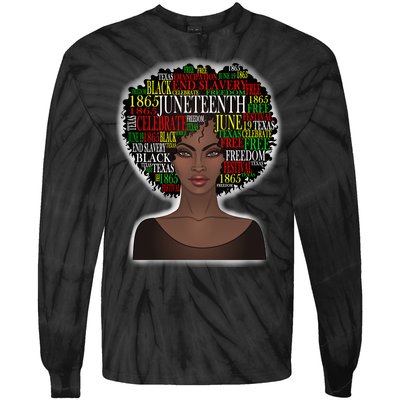 Afro word art Tie-Dye Long Sleeve Shirt