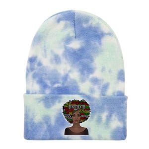 Afro word art Tie Dye 12in Knit Beanie