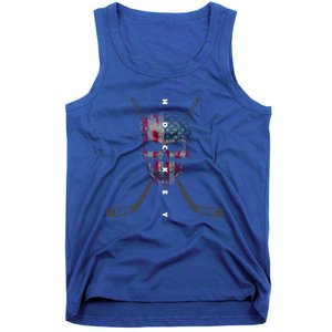 American Flag Skull Hockey Hockey Gift Tank Top