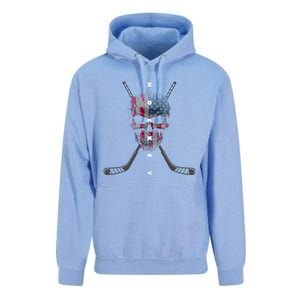 American Flag Skull Hockey Hockey Gift Unisex Surf Hoodie