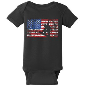 American Flag Snowboarding USA Gift Snowboard Team Baby Bodysuit