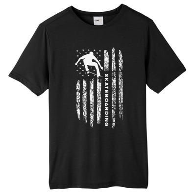 American Flag Skateboard Vintage Skateboarding Tall Fusion ChromaSoft Performance T-Shirt