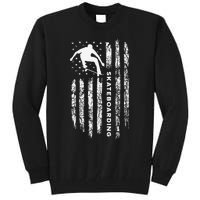 American Flag Skateboard Vintage Skateboarding Tall Sweatshirt