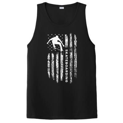 American Flag Skateboard Vintage Skateboarding PosiCharge Competitor Tank