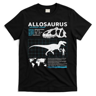 Allosaurus Fact Sheet Dinosaur Facts T-Shirt