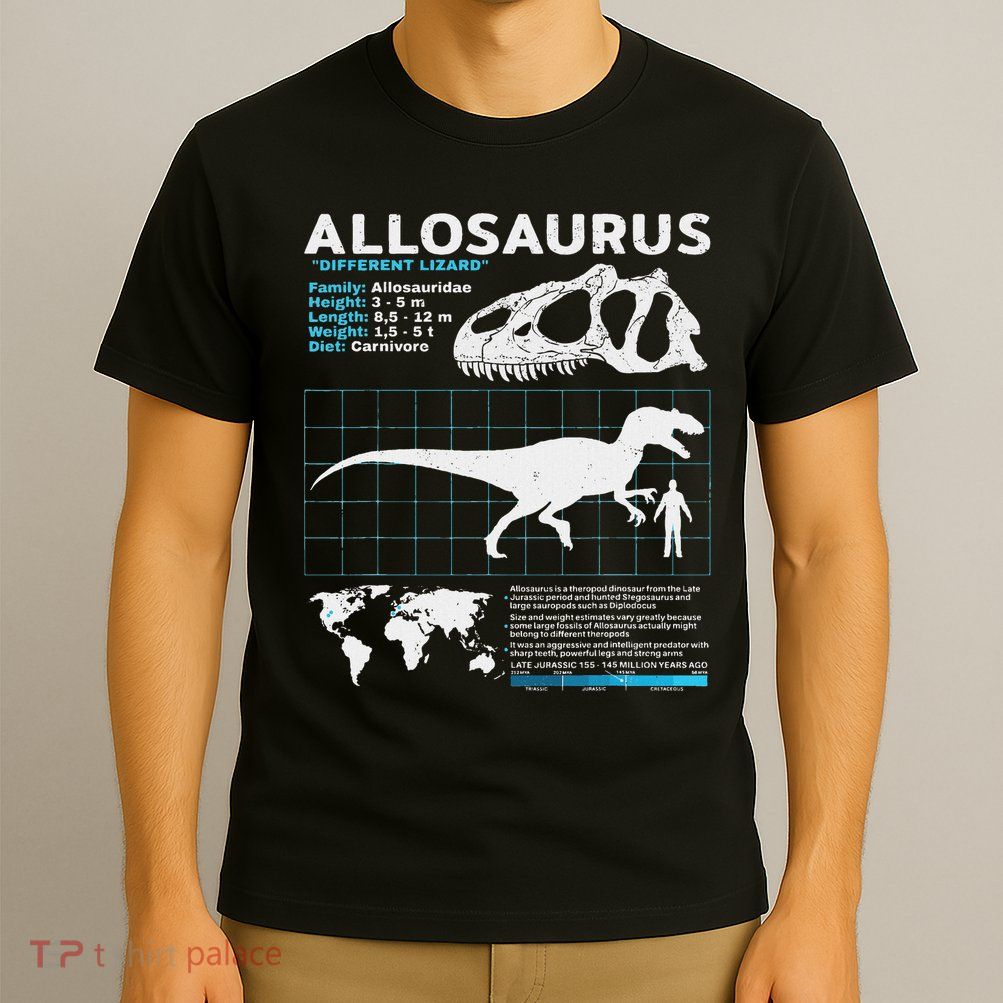 Allosaurus Fact Sheet Dinosaur Facts T-Shirt