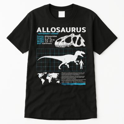 Allosaurus Fact Sheet Dinosaur Facts Tall T-Shirt