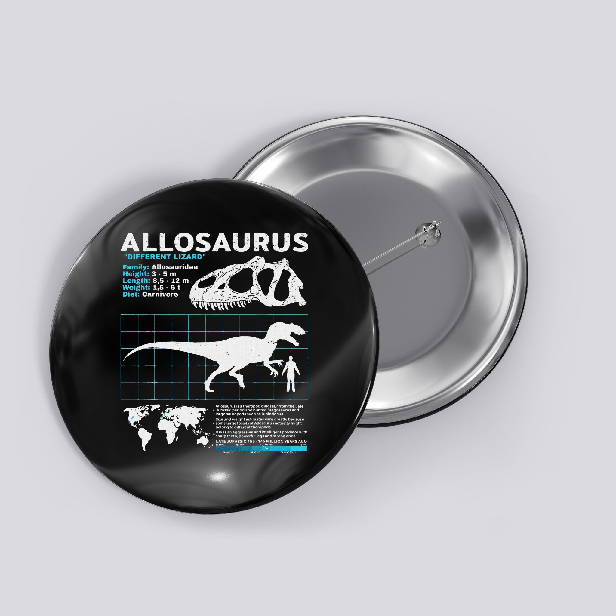 Allosaurus Fact Sheet Dinosaur Facts Button