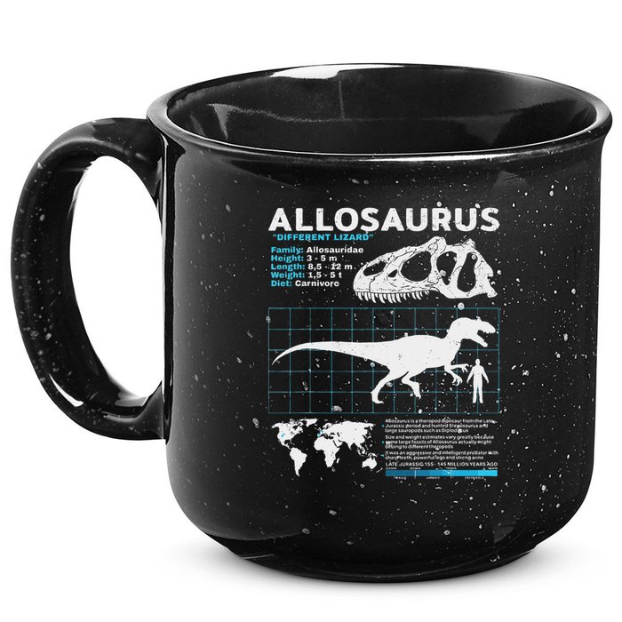 Allosaurus Fact Sheet Dinosaur Facts 15oz Campfire Ceramic Mug