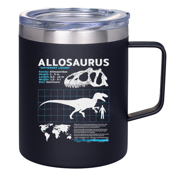 Allosaurus Fact Sheet Dinosaur Facts 12oz Stainless Steel Coffee Mug