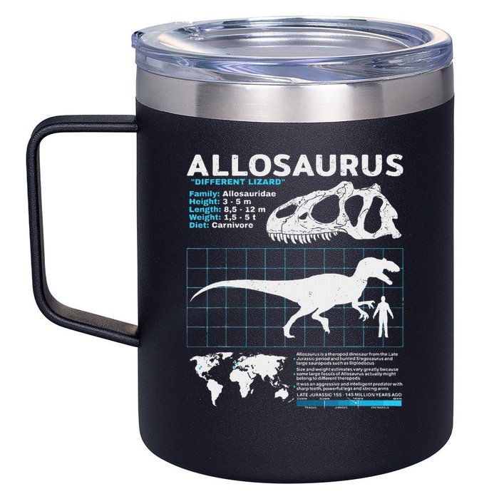 Allosaurus Fact Sheet Dinosaur Facts 12oz Stainless Steel Coffee Mug