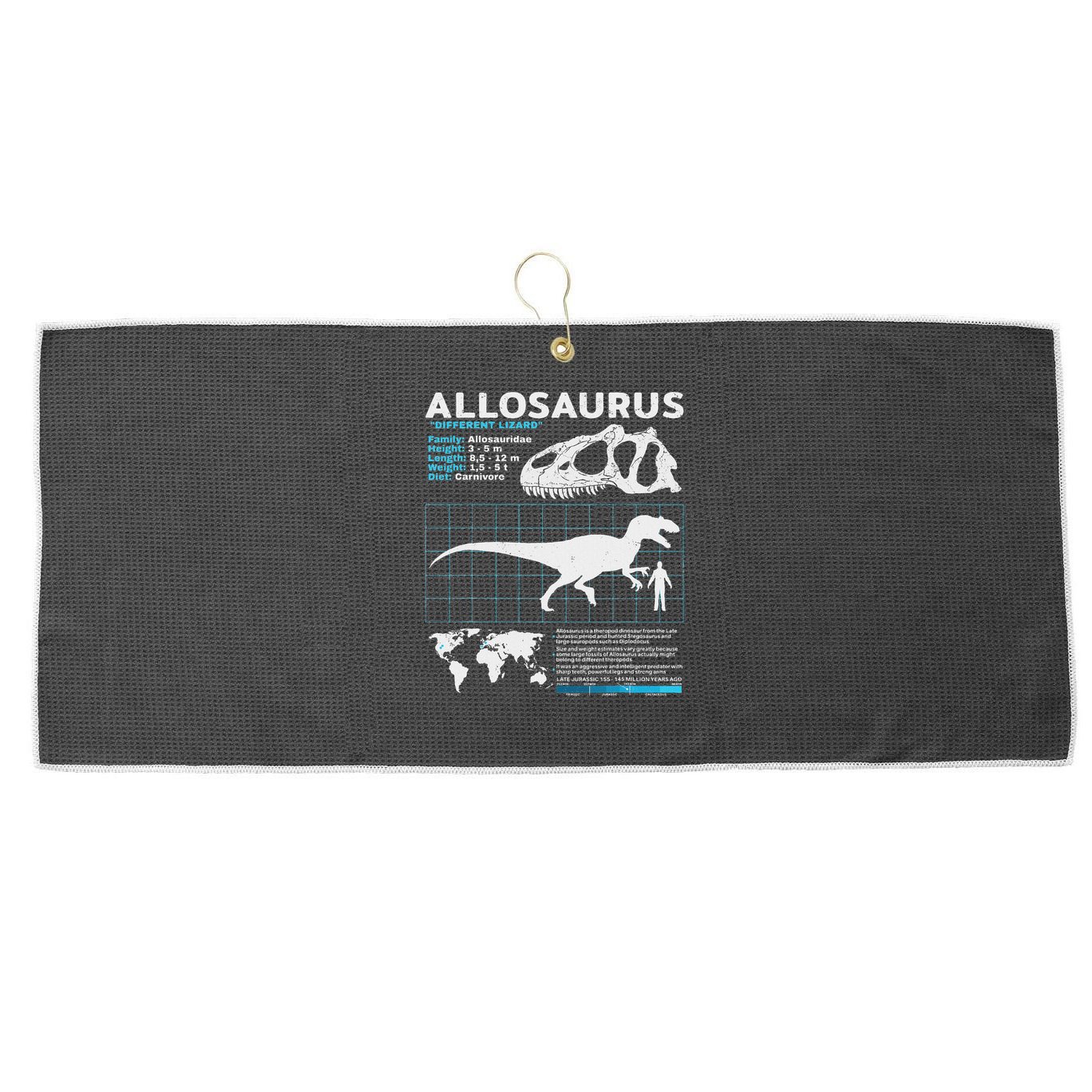 Allosaurus Fact Sheet Dinosaur Facts Large Microfiber Waffle Golf Towel