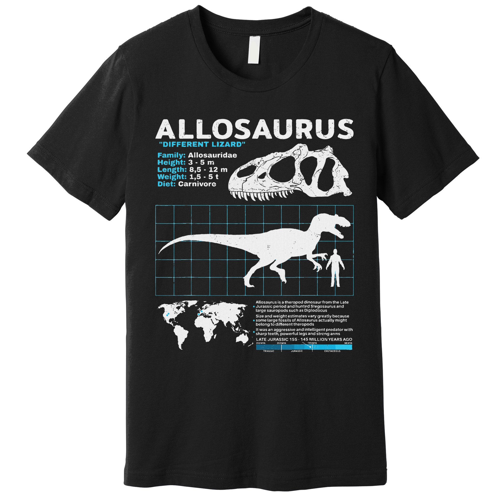 Allosaurus Fact Sheet Dinosaur Facts Premium T-Shirt
