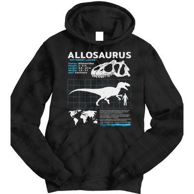 Allosaurus Fact Sheet Dinosaur Facts Tie Dye Hoodie