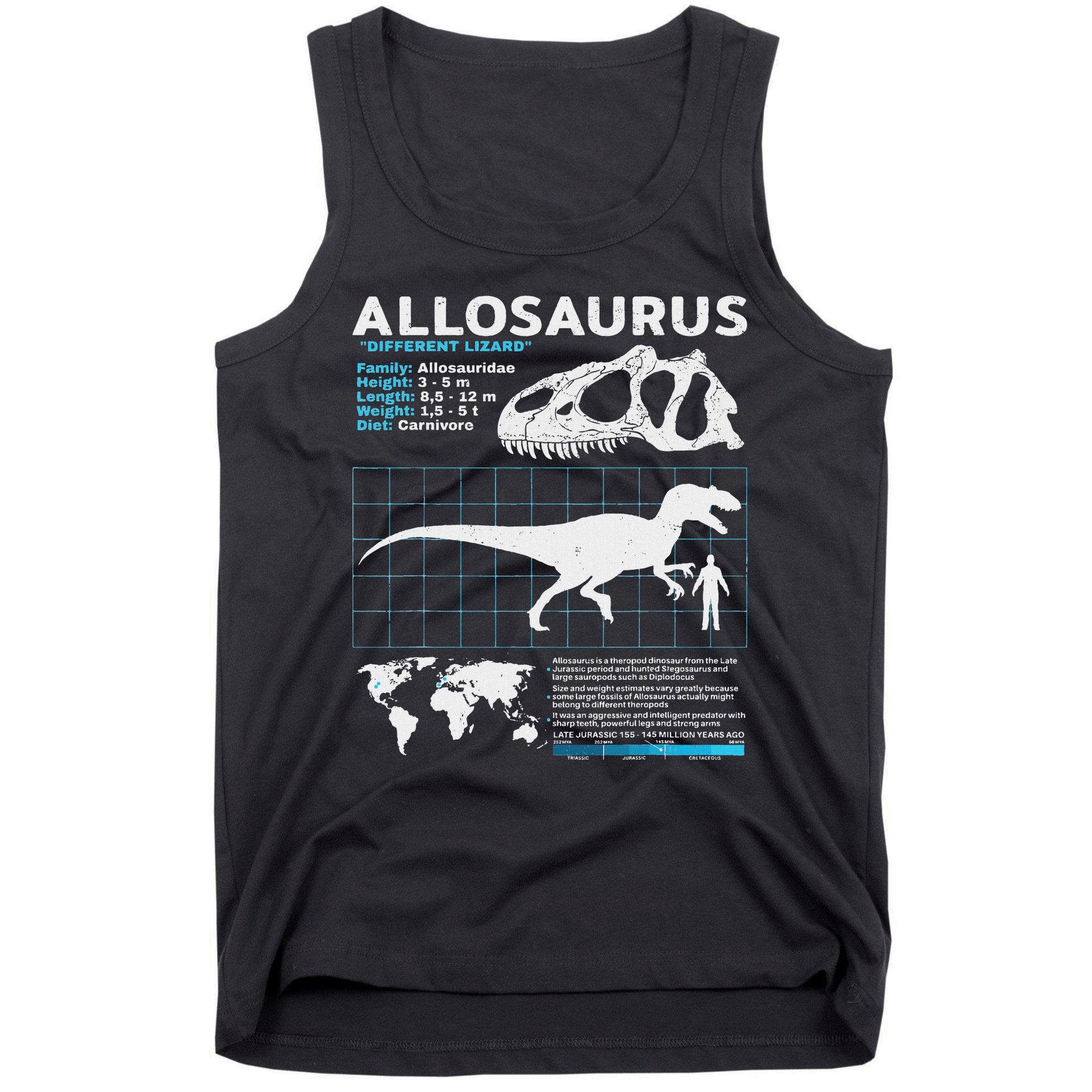 Allosaurus Fact Sheet Dinosaur Facts Tank Top