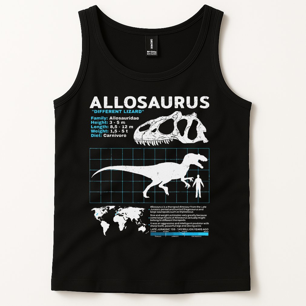 Allosaurus Fact Sheet Dinosaur Facts Tank Top
