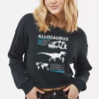Allosaurus Fact Sheet Dinosaur Facts Cropped Pullover Crew