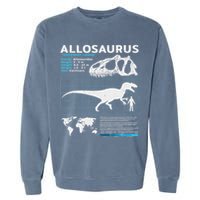 Allosaurus Fact Sheet Dinosaur Facts Garment-Dyed Sweatshirt
