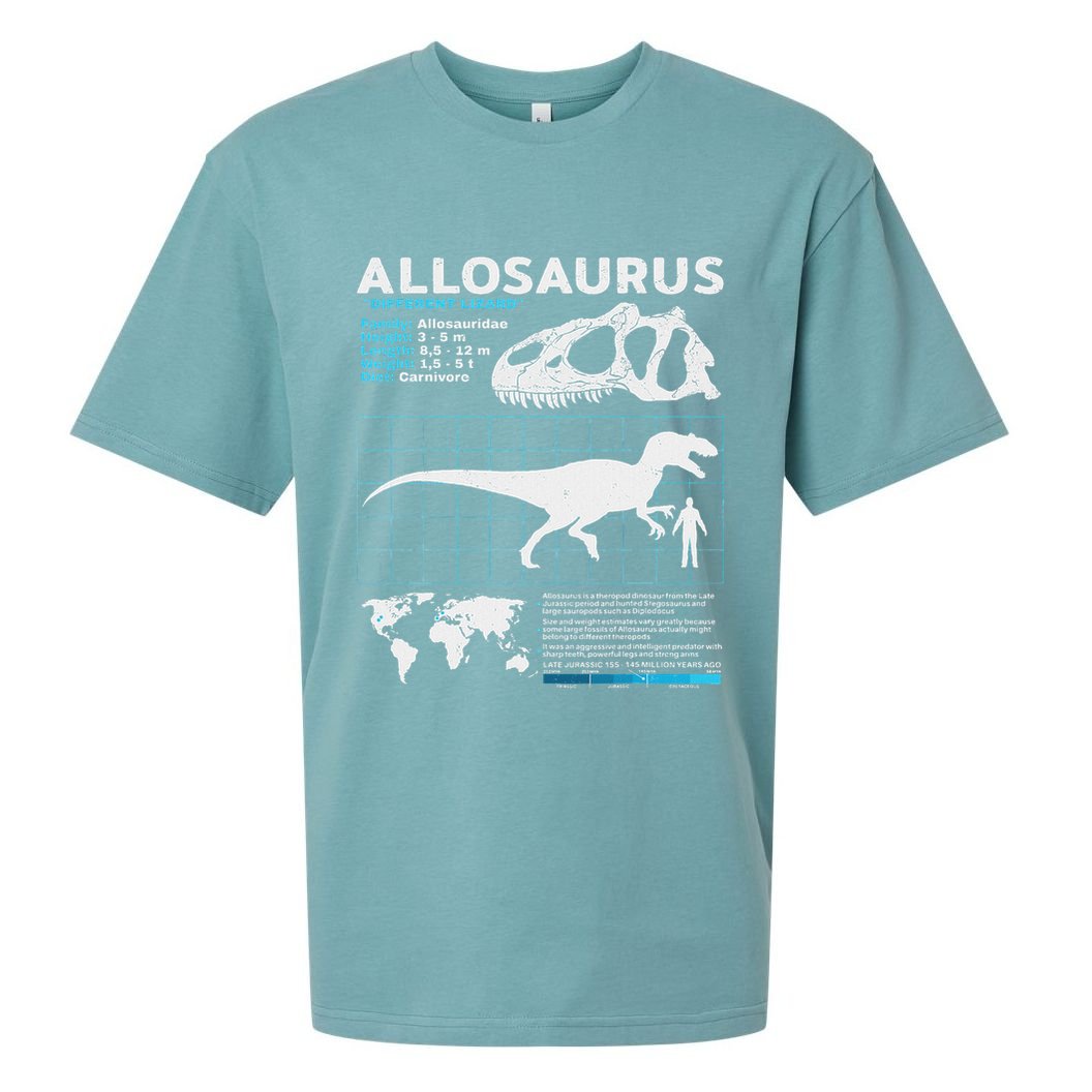 Allosaurus Fact Sheet Dinosaur Facts Sueded Cloud Jersey T-Shirt