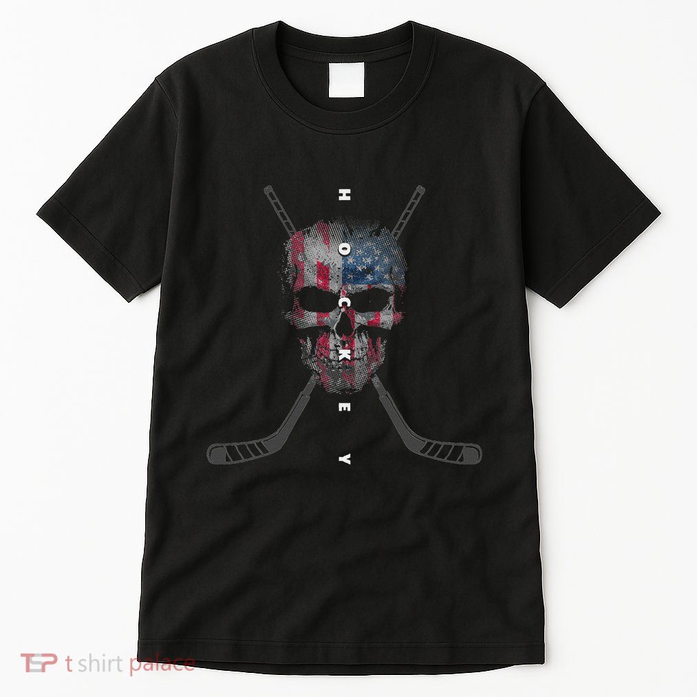 American Flag Skull Hockey Apparel Hockey Tall T-Shirt