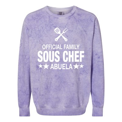 Abuela Family Sous Chef Funny Cooking Abuela Gift Colorblast Crewneck Sweatshirt