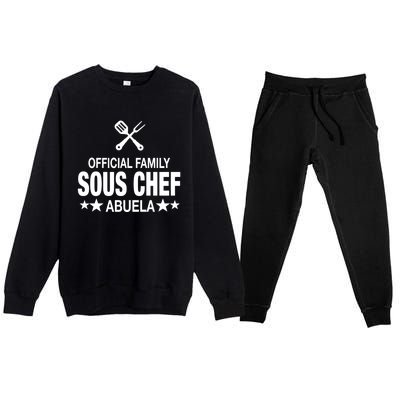 Abuela Family Sous Chef Funny Cooking Abuela Gift Premium Crewneck Sweatsuit Set