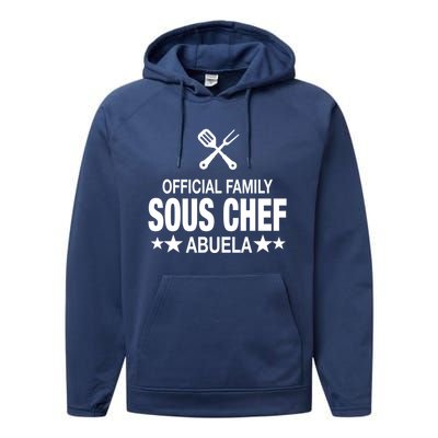 Abuela Family Sous Chef Funny Cooking Abuela Gift Performance Fleece Hoodie