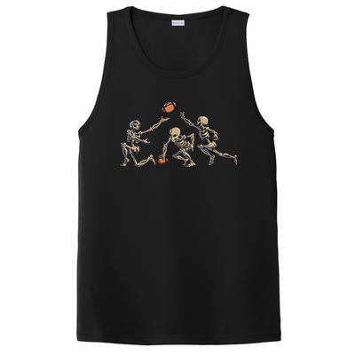 American Football Skeleton Halloween Football Fan PosiCharge Competitor Tank