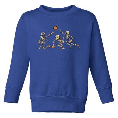 American Football Skeleton Halloween Football Fan Toddler Sweatshirt