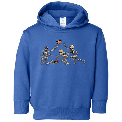 American Football Skeleton Halloween Football Fan Toddler Hoodie