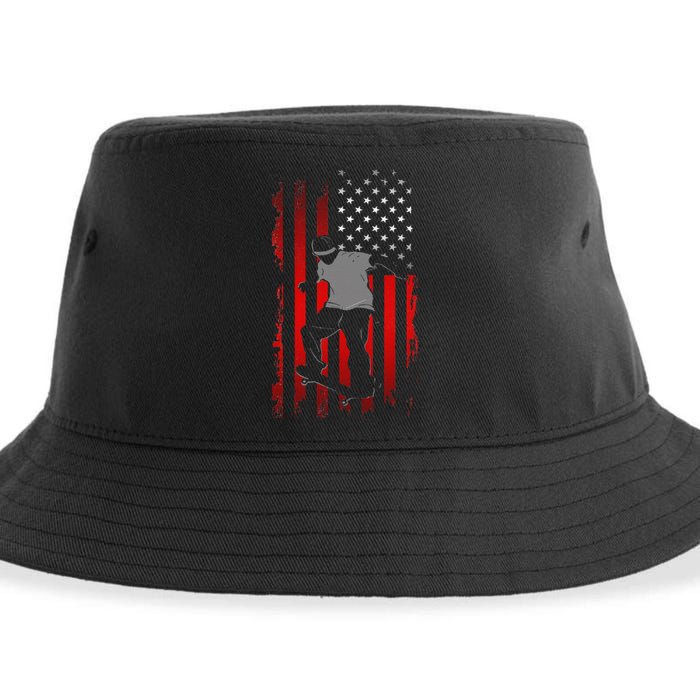 American Flag Skateboard Apparel Skateboarder Skateboard Sustainable Bucket Hat