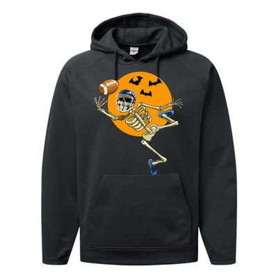 American Football Skeleton Halloween Performance Fleece Hoodie