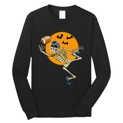 American Football Skeleton Halloween Long Sleeve Shirt