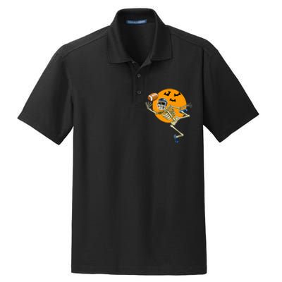 American Football Skeleton Halloween Dry Zone Grid Polo