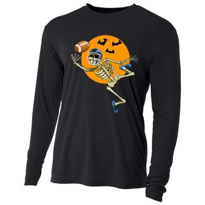 American Football Skeleton Halloween Cooling Performance Long Sleeve Crew