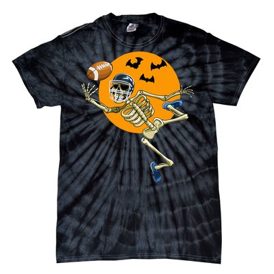 American Football Skeleton Halloween Tie-Dye T-Shirt