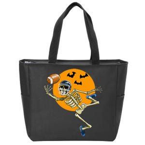 American Football Skeleton Halloween Zip Tote Bag