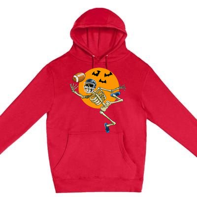 American Football Skeleton Halloween Premium Pullover Hoodie